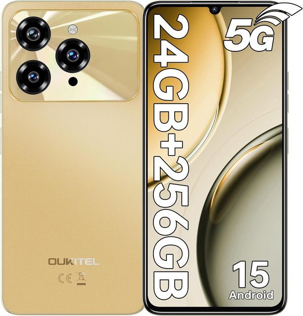 Oukitel C6 Smartphone in Schwarz mit Android 15, 6,8 Zoll Display, 256 GB Speicher und 5150 mAh Akku - Bild 1