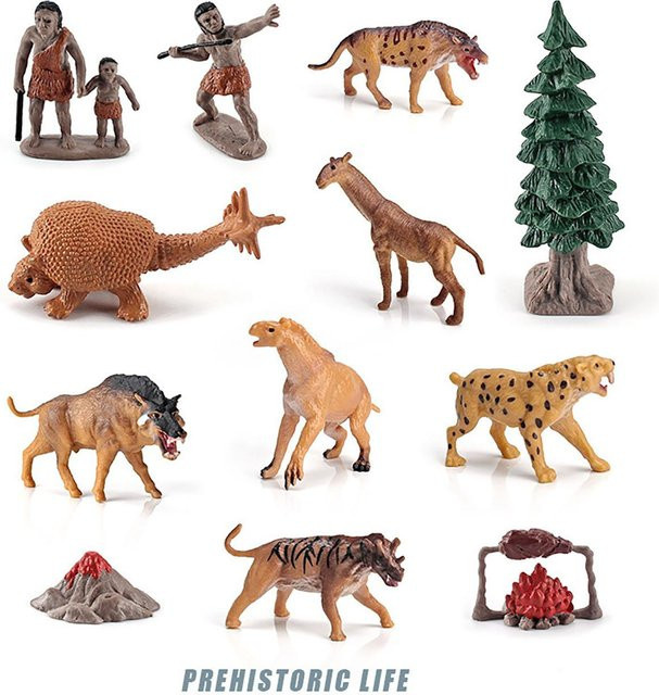 Linyi toy Prähistorische Tier Modelle 12-teiliges Set bunt - Bild 1