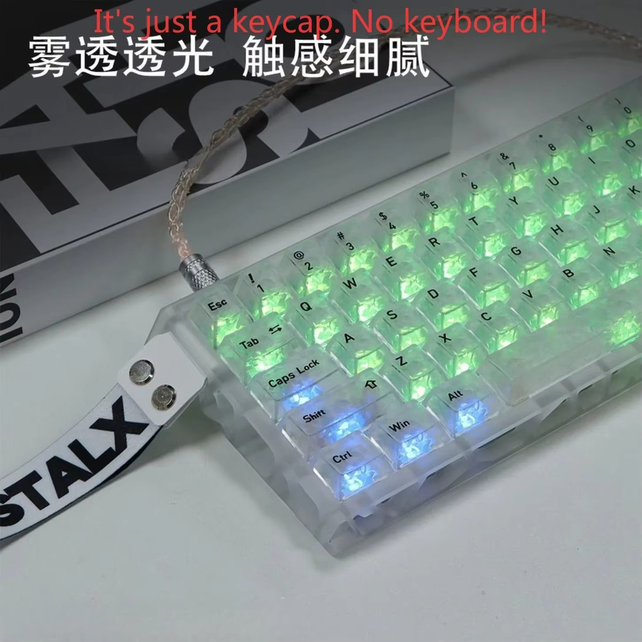 Ice Carbon Fiber Keycaps für magnetische mechanische Tastaturen, 130+ Tasten, Schwarz Weiß, transluzentes PC-Material, Mehrsprachig - Bild 2