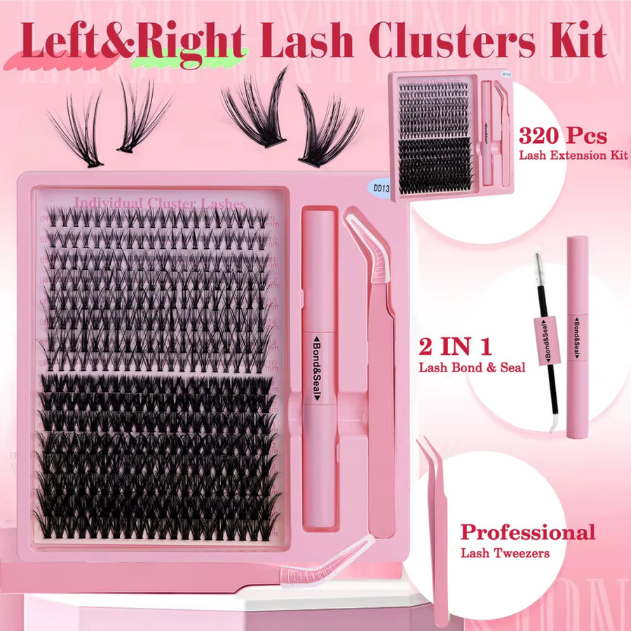 GIOIO DIY-Wimpernverlängerungsset, Cluster segmentierte Wimpern, Black, Unisex - Bild 2
