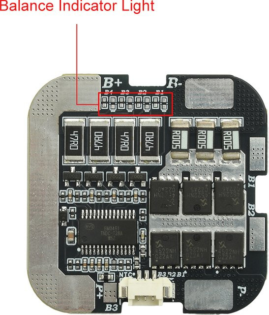 4S 60A Lithium-Batterie-Schutzplatine mit Ausgleichsfunktion für 3,7 V Akkus der Serien 21700 und 18650 in Schwarz - Bild 1