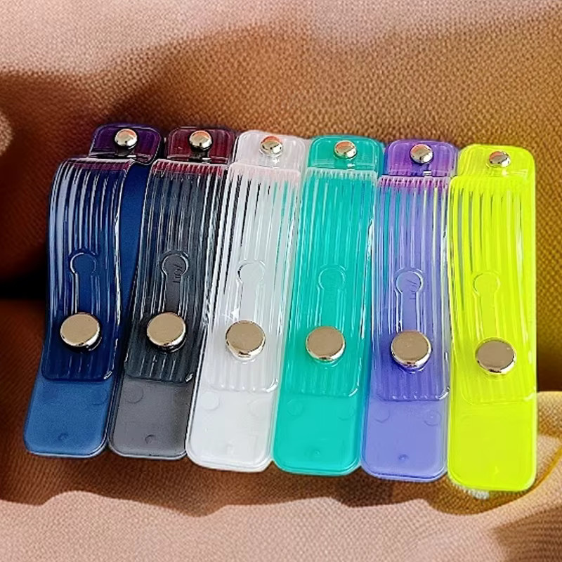 QGhappy Einstellbarer Fingerring Handyhalter für iPhone, Xiaomi und Samsung, Transparent und Blau, Tragbarer Desktop-Ständer für dein Smartphone - Bild 2