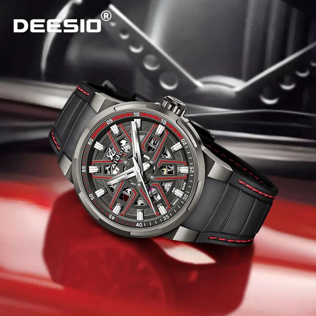 Deesio Armbanduhr, Automatik, Schwarz, Silikon, Herren - Bild 1