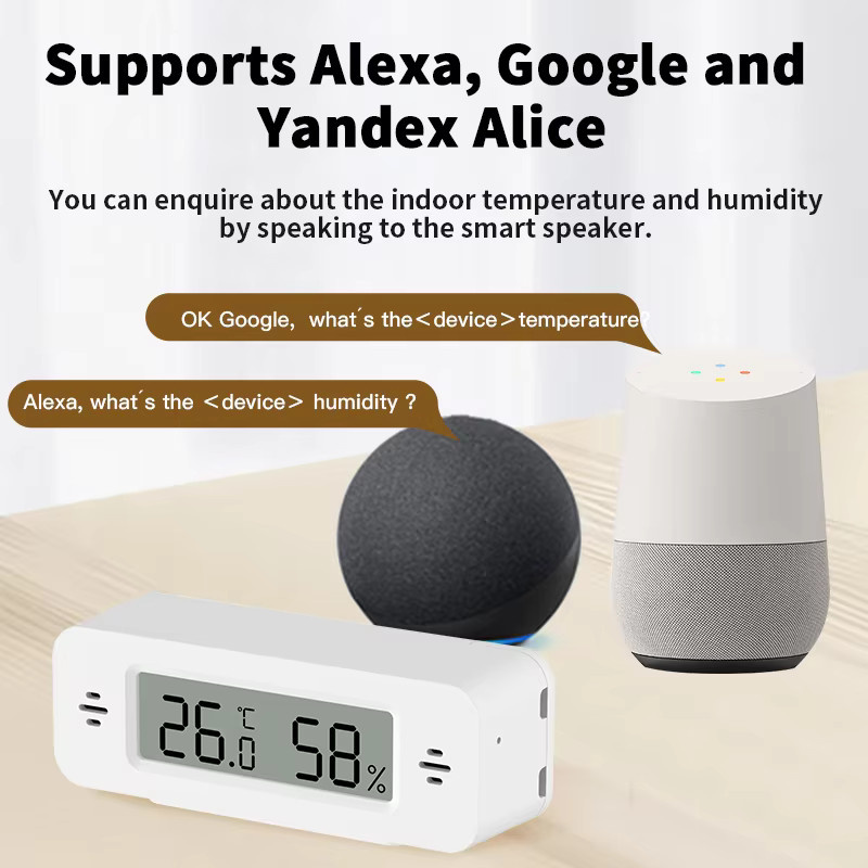 Tuya WiFi Temperatur und Feuchtigkeit Sensor in Weiß mit App-Steuerung und Smart Home Integration für Alexa und Yandex SmartLife - Bild 3