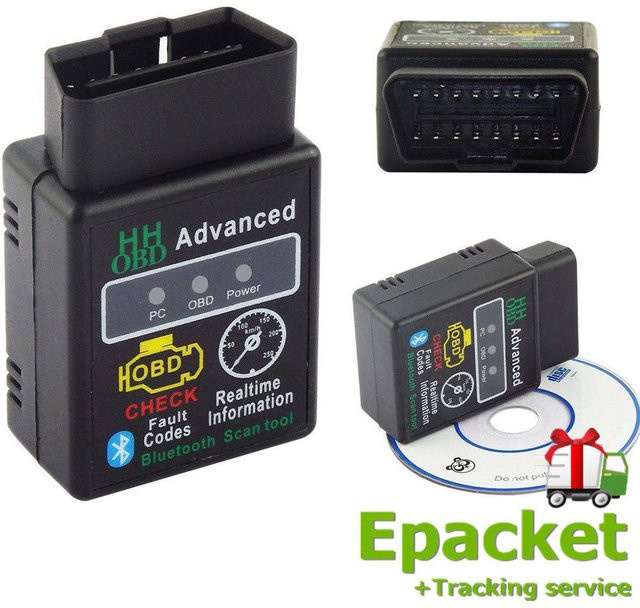 LED Auto Parts OBD2 Advanced ELM327 V2.1 Bluetooth Autoscanner Diagnosescan in Schwarz - Bild 1