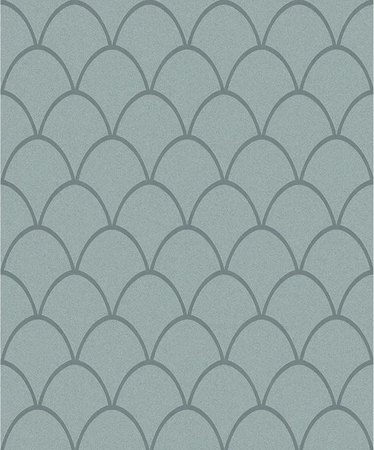 Schöner Wohnen Vliestapete mit geometrischem Schuppen-Design in Grün, FSC-zertifiziert - Bild 1
