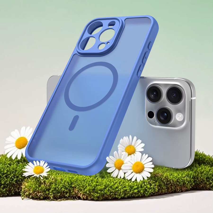 Apple iPhone 17 Pro Max Handyhülle mit buntem Design und magnetischer Funktion in Schwarz und Blau, mattiert - Bild 1