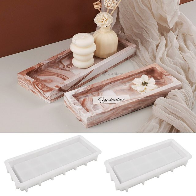 UDOCOOL Silikonform Rechteckige Ablage für DIY Untersetzer aus Gips, Harz oder Beton - Bild 1