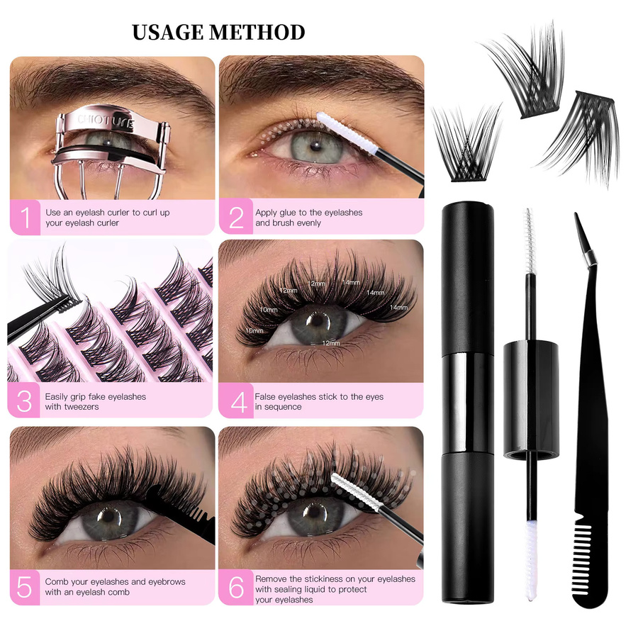 lonzunin Wimpernverlängerungsset, Black, Unisex - Bild 3