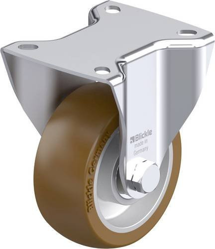 Blickle Stahlblech-Bockrolle 920163 BK-ALB 101K-1 in Silber mit 100 mm Rad-Durchmesser und 350 kg Tragfähigkeit - Bild 1