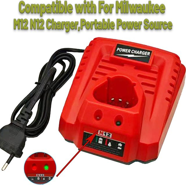 Milwaukee M12 N12 Lithium-Ionen-Akku-Ladegerät 3A Schnellladung Ersatzteil 48-11-2401 48-11-2402 C12B C12BX - Bild 1