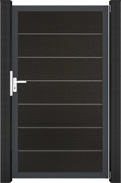 GroJa Solid Grande Premium Steckzauntor Schwarz B: 100 cm, H: 180 cm - Bild 1
