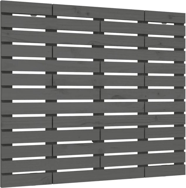 vidaXL Wand-Kopfteil aus massivem Kiefernholz in Grau mit rustikaler Optik, B: 146 cm, H: 91,5 cm, T: 3 cm - Bild 1