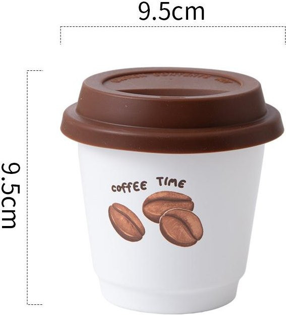 Yiran toy 1 Keramiktasse in Form eines Papierbechers mit Handmotiv, Porzellantasse für Latte und Wasser, 230 ml, weiß - Bild 1