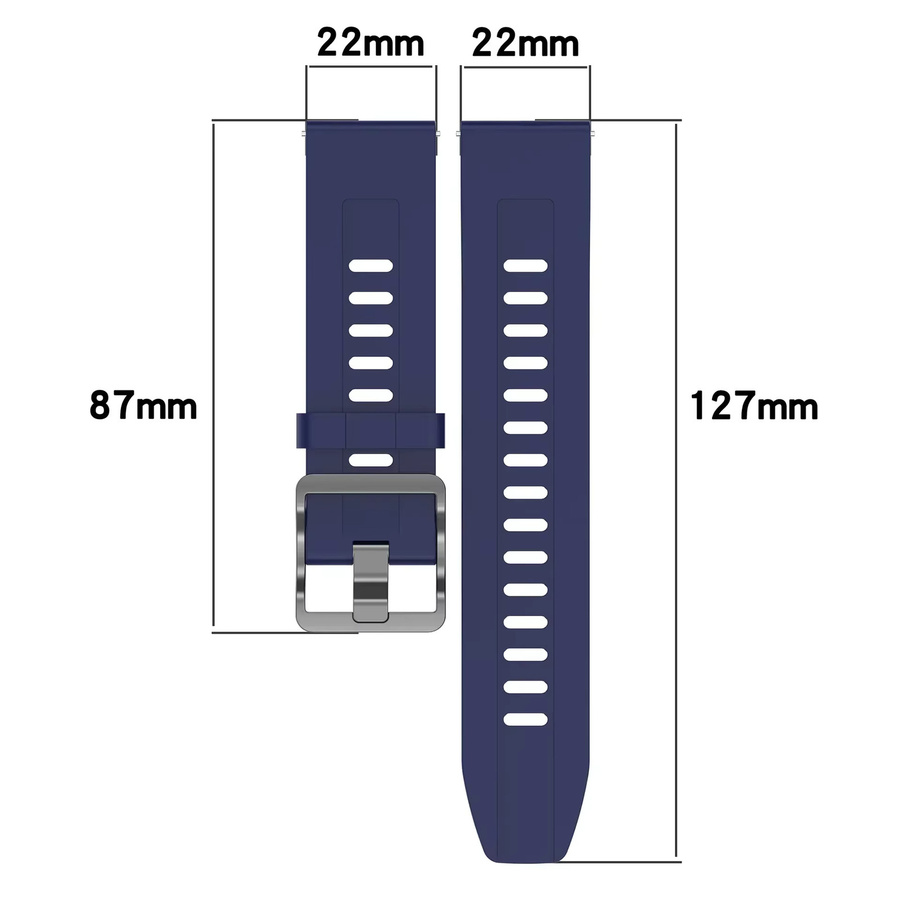 NORTH EDGE Uhrenarmband Silikon, 22 mm, Schwarz, Unisex - Bild 2
