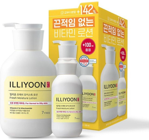 Illiyoon Fresh Moisture Lotion, Körperpflege, 350 ml + 100 ml Set, Unisex