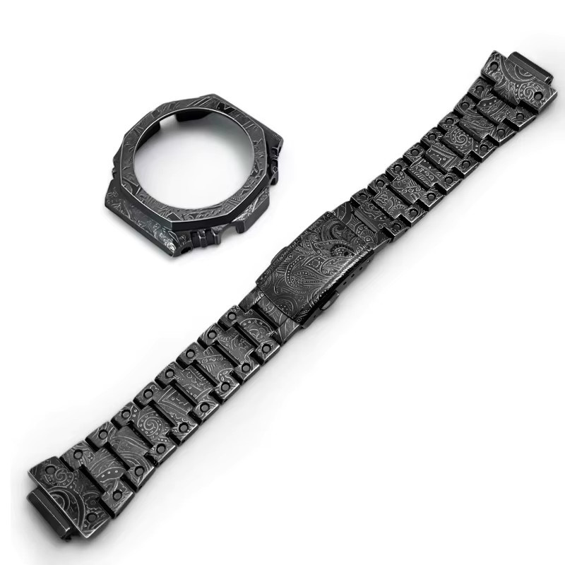 Casio Uhrenzubehör, Edelstahl Lünette Armband, Schwarz, Unisex - Bild 2