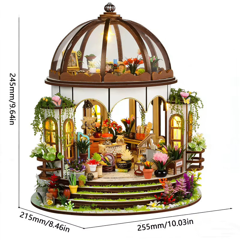 zuuton Hölzernes DIY Miniatur-Puppenhaus, 3D-Puzzle-Modell Bausatz, Holz - Bild 5