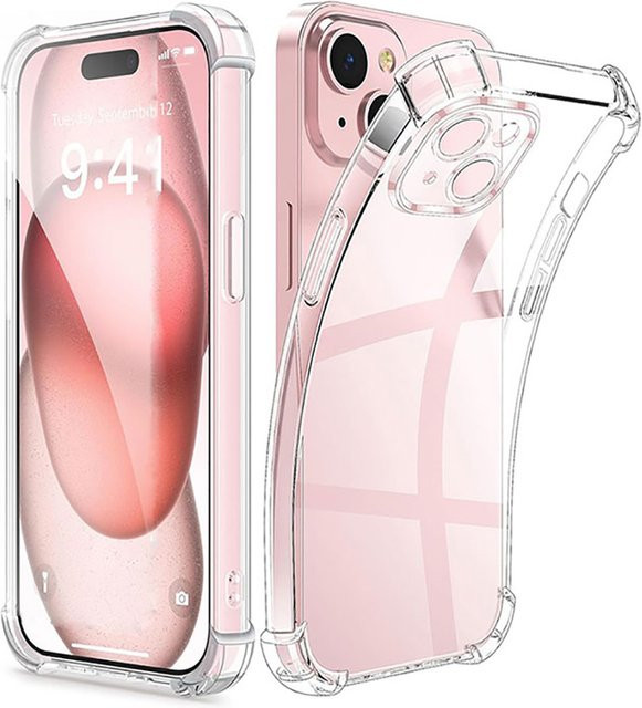 Stoßfeste transparente Silikon-Handyhülle von AIHNBG mit Mini-Objektivschutz für iPhone 11 12 13 14 15 Pro Max sowie iPhone X XS XR 7 8 6 - Bild 1