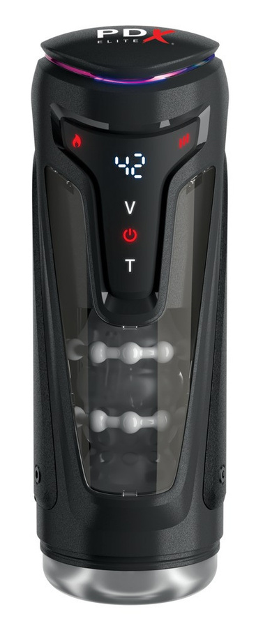 PDX Elite Moto-Bator Pro Masturbator mit Vibration und Stoßmassage in Schwarz - Bild 2