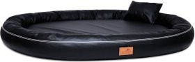 Tierlando Gilbert Ortho Hundebett mit Latex-Kern und Hair-Protect Kunstleder in Schwarz, B: 85 cm, T: 100 cm, H: 15 cm - Bild 1