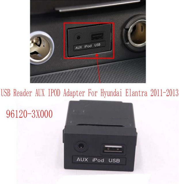 16-poliger Audio-Schnittstellen-Adapter für Hyundai Elantra 2013-2017 mit USB-C und 3,5 mm Klinke, Schwarz - Bild 1