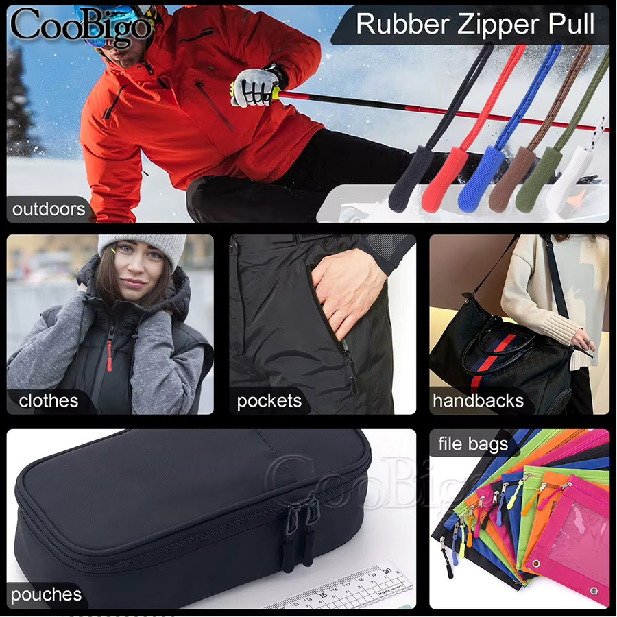 CooBigo Reißverschlusszieher und Kordelverschlüsse Set, 10 Stück, blau und mehrfarbig - Bild 4