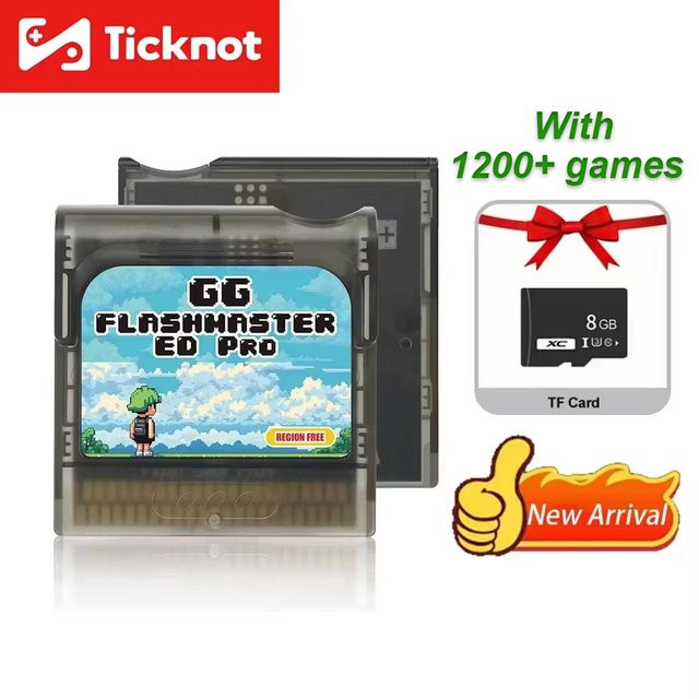 TICKNOT FlashMaster 1200 in 1 Spielkarte für SEGA Game Gear mit TF-Karte in Schwarz und Transparent - Bild 1