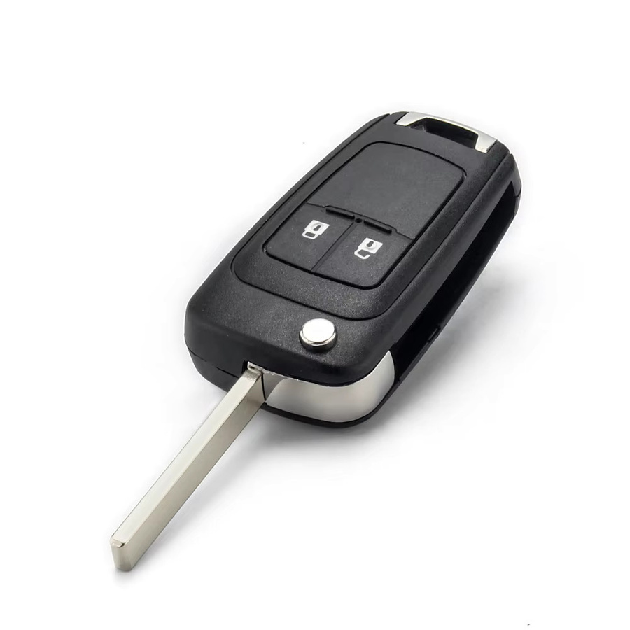 KEYYOU Ersatz-Flip-Schlüsselgehäuse mit Z-Nut für Opel Astra J Corsa E Insignia, 2 Tasten, Schwarz - Bild 3