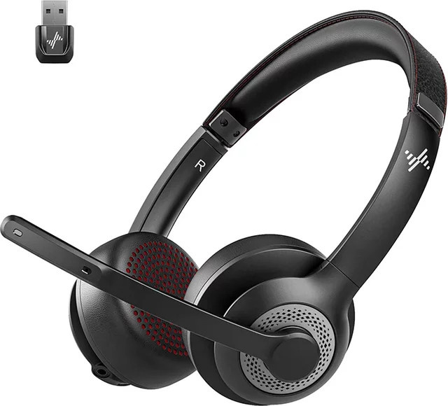 JIAMQISHI EH02U Wireless Bluetooth Headset mit ANC und USB-Dongle in Schwarz - Bild 1