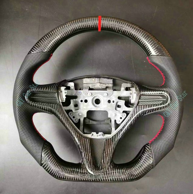 Maßgefertigtes Carbonfaser-Lenkrad für Honda CIVIC 8. Generation, FIT und CITY in Schwarz - Bild 1