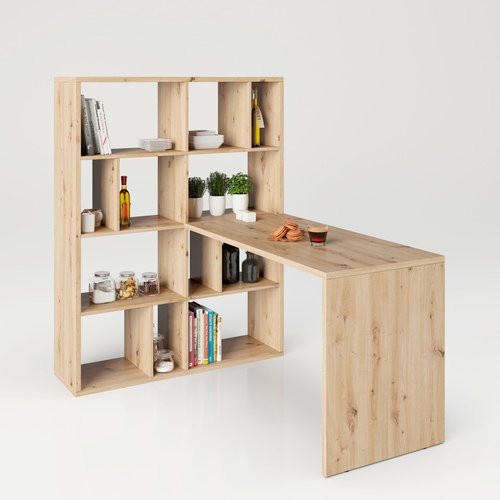 PHOENIX Raumteiler-Regal Fortuna in Beige aus Holz, B/H/T: 112,5 x 146,6 x 34 cm - Bild 1