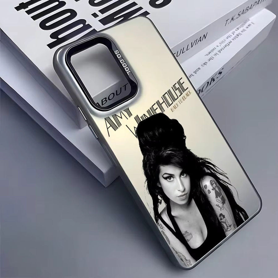 Silberne Amy Winehouse Handyhülle aus Silikon für Samsung Galaxy S25 Edge S24 S23 S22 S21 S20 Ultra - Bild 4