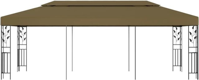 vidaXL Pavillon Taupe mit Polyesterbespannung und pulverbeschichtetem Stahlgestell B: 600 cm, T: 300 cm, H: 270 cm - Bild 1
