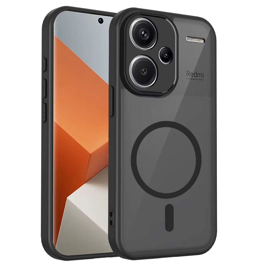 Xiaomi Magnetische Matte Schutzhülle für Redmi Note 13 Pro Plus, Note 13 Pro und Note 13, Transparent Schwarz, Anti-Drop und Stoßfest - Bild 5