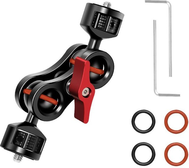 Andoer Flexible Magie Gelenkarm mit Dual Kugelkopf Kamera Monitor Halterung aus Aluminium Legierung in Rot und Schwarz - Bild 1