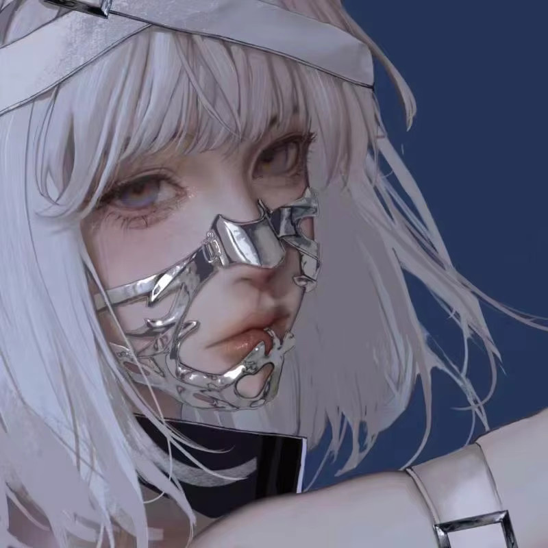 Maske aus Stahl, mechanisches Design, Metall, Cosplay - Bild 2
