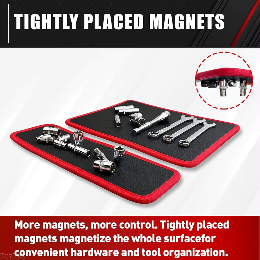 RveTee Magnetisches Werkzeugpolster in Schwarz, flexible Matte als tragbarer Werkzeughalter für Schrauben und Schraubenschlüssel und mechanisches Aufbewahrungstablett - Bild 3