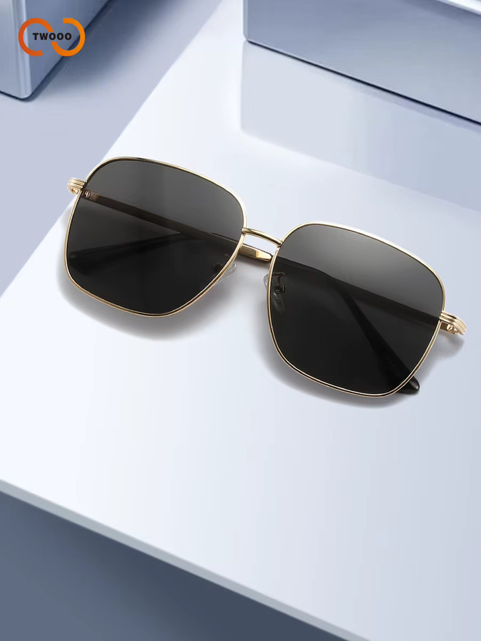 TWOOO Aviator Sonnenbrille, Vollrand, Metall, Gold, Unisex - Bild 4