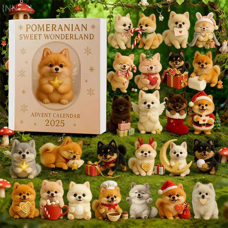 Sweet Wonderland Adventskalender 2025 für Hundeliebhaber mit Pomeranian-Motiv, Multicolor, 24 Tage - Bild 3