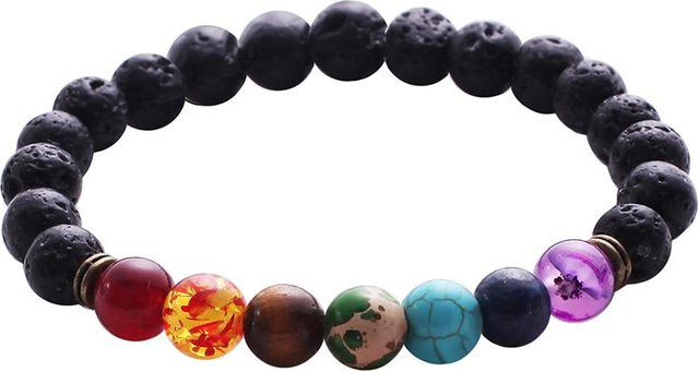 Perlenarmband Natur-Lava-Perlen, black, Unisex - Bild 1