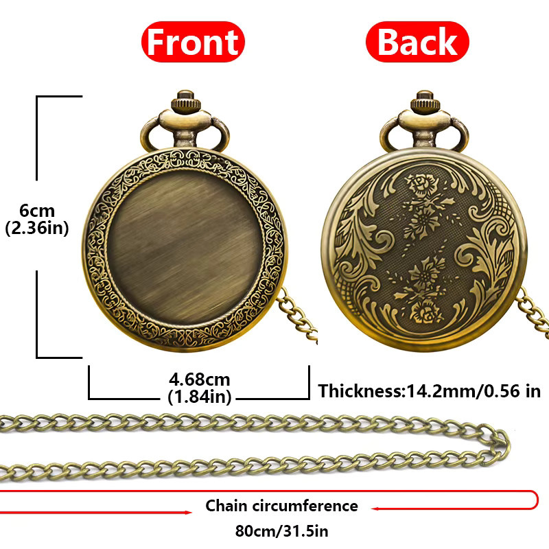 Wecin Taschenuhr, Quarz, Messing, Bronze, Unisex - Bild 2
