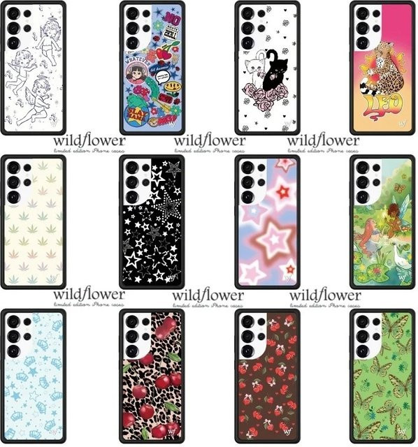 Wildflower INS Cherub Cherry Handyhülle für Samsung S23 Ultra, S24 Ultra, S25 Ultra und S26 Ultra mit Leopard und Meerjungfrau Design, stoßfeste Schutzhülle - Bild 1