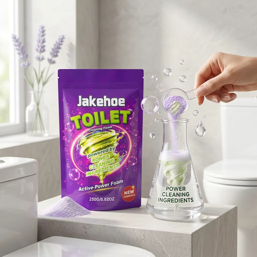 JAKEHOE Toiletten-Schaumreinigungspulver zur Entfernung von Kalk und Urinflecken in Purple - Bild 2