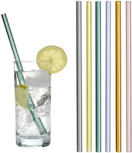 TFA Dostmann Glas Trinkhalme Bunt 6er Set, Länge: 21 cm - Bild 1