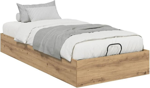 vidaXL Ottoman Bettgestell Artisan-Eiche in Braun mit Lift-up-Funktion, B/T/H: 193 x 75,5 x 25 cm