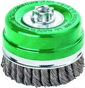 Lessmann Topfbürste aus Edelstahl INOX-Draht 0,50 mm für Winkelschleifer, Durchmesser: 80 mm, Gewinde: M14 mm - Bild 1