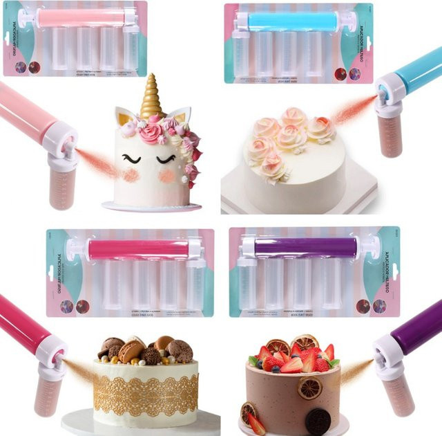 Manuelle DIY Kuchen-Sprühpistole in Lila zur Kuchen-Färbung mit Airbrush-Pumpe - Bild 1