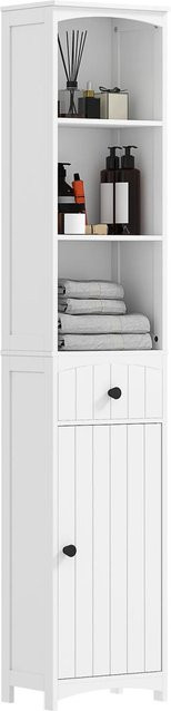 HOMCOM Badezimmerschrank als Hochschrank in Weiß mit Türen und Regalfächern, B/T/H: 34 x 24 x 170,5 cm - Bild 1