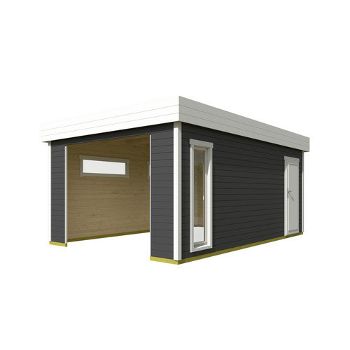 Lasita Blockgarage Bahamas Maja in Carbongrau ohne Tor B: 360 cm x T: 540 cm - Bild 3